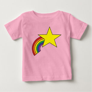 Baby T-Shirt With Rainbow and Yellow Star Design