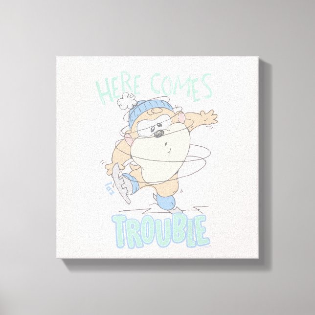 Baby TAZ™ Winter Ice Skating Canvas Print (Front)