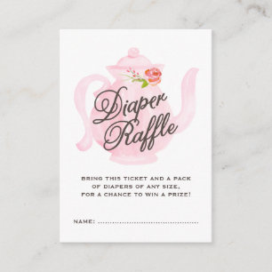 Baby Tea Party   Baby Diaper Raffle Ticket Enclosure Card