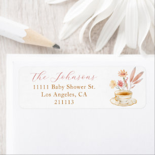 Baby Tea Party Elegant Script Girl Shower Address