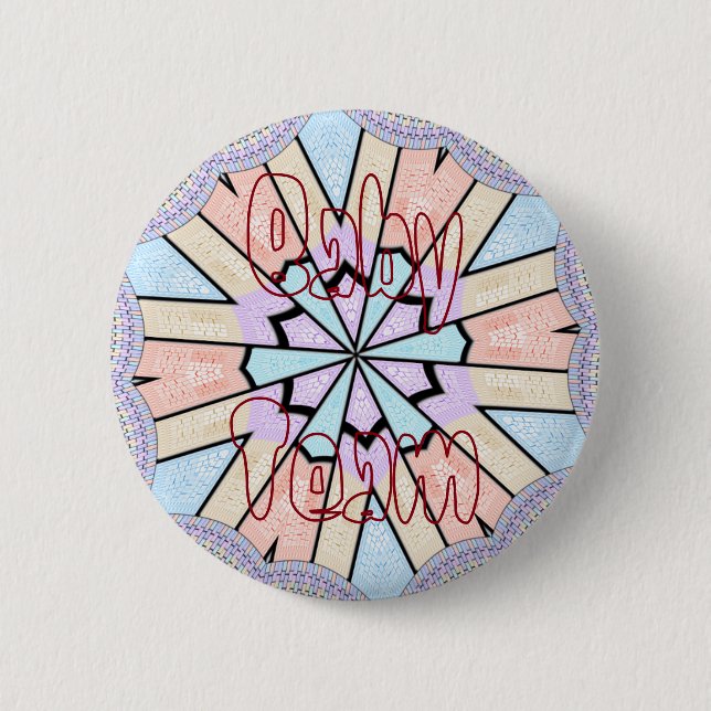 Baby team baby shower Girly seamless chic design 2 Inch Round Button (Front)