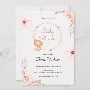 Baby Teddy Bear Baby Shower Invitation