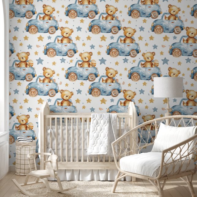 Baby Teddy Bear Driving Pattern Wallpaper (Kids)