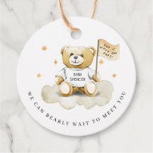 Baby Teddy Bear Pop it When She Pops Favor Tags