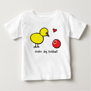 Baby Tee Shirt - Chicks Dig Kickball