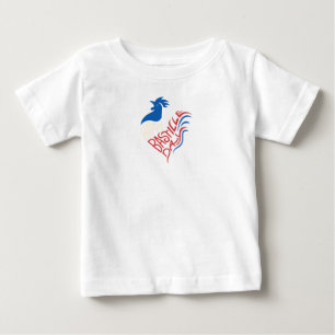 Baby Tee with French Rooster Celebration Design