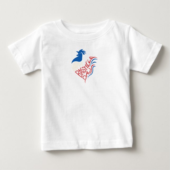 Baby Tee with French Rooster Celebration Design (Front)