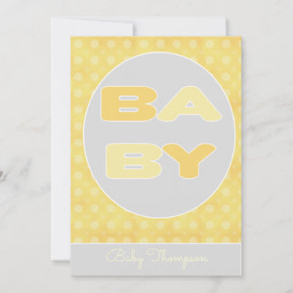 Baby Text Shower Invitation (Yellow)