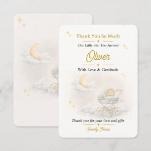 Baby Thank You Card Neutral Editable
