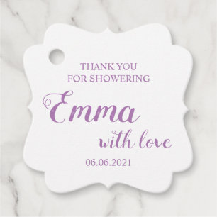 Baby Thank You For Showering Baby Shower Favour Tags