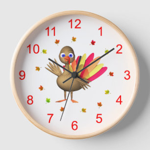 Baby Thanksgiving Turkey Wall Clock