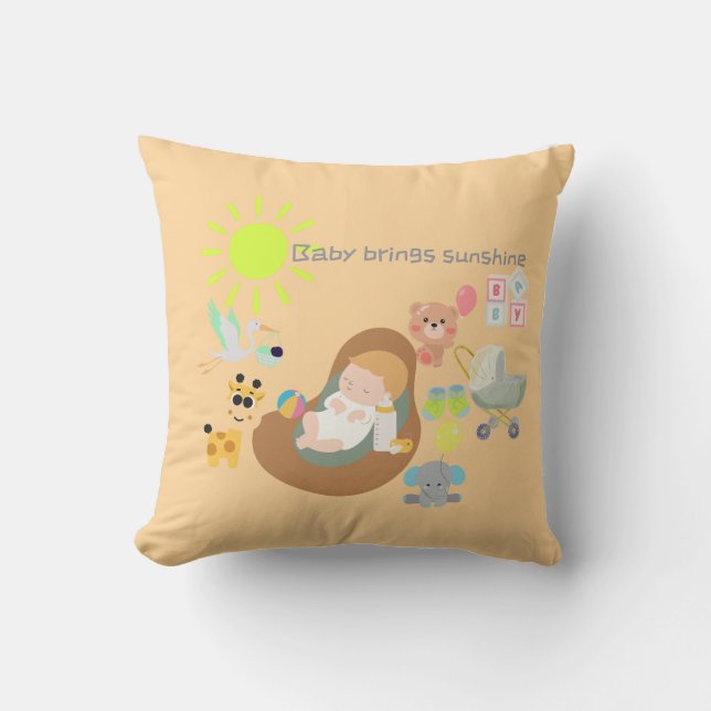 Baby theme throw pillow (Front)