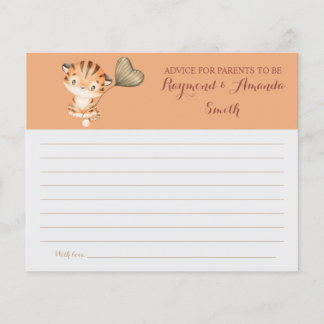 Baby Tiger | Advice for Mom & Dad Baby Shower Card