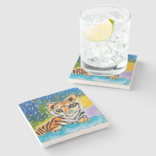 Baby Tiger "Art by Kids" Stone Coaster