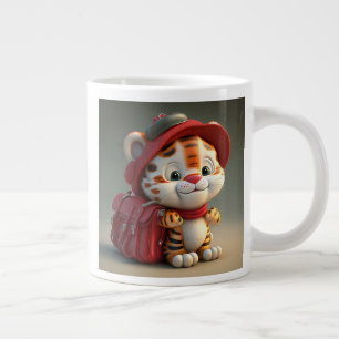 Baby Tiger Cartoon Large Coffee Mug