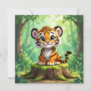 Baby Tiger   Cute Cartoon Kid's Nursery Art