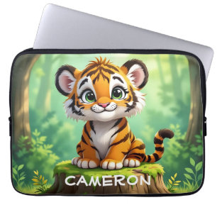 Baby Tiger   Cute Cartoon Kid's Nursery Art Laptop Sleeve
