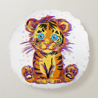 Baby Tiger Doodle: Wild Sweetness and Eye Round Pillow