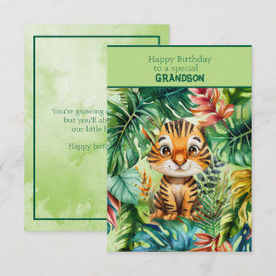 Baby Tiger Happy Birthday Special Grandson Card