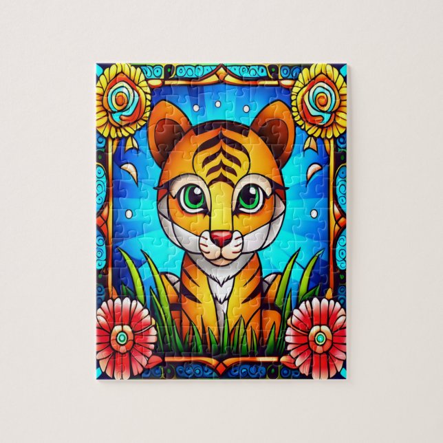 Baby Tiger in the Jungle Puzzle (Vertical)