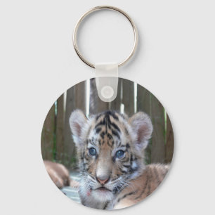baby tiger waiting mom love keychain