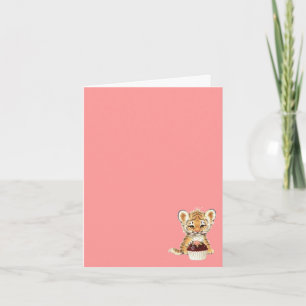 Baby Tiger with birthday candle Card