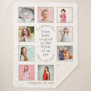  Baby to Grad 10 Over the Years Photos Name Grad Sherpa Blanket