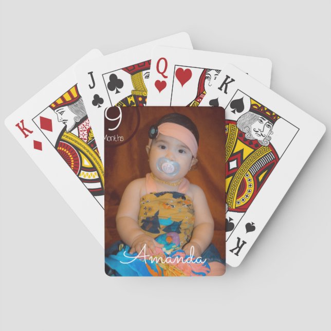 Baby Toddler Photography Announcement Playing Cards (Back)