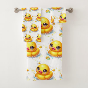 Baby & Toddler Rubber Ducky Bath Towel Set 