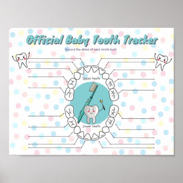 Baby Tooth Tracker Chart (Front)