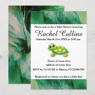Baby Tortoise Baby Shower Invitation