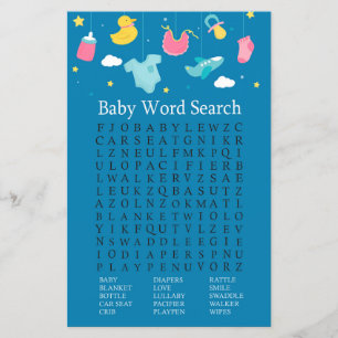Baby toys Baby Shower Word Search Game
