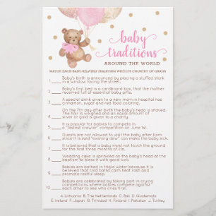 Baby Traditions Game Baby Shower Teddy Bear