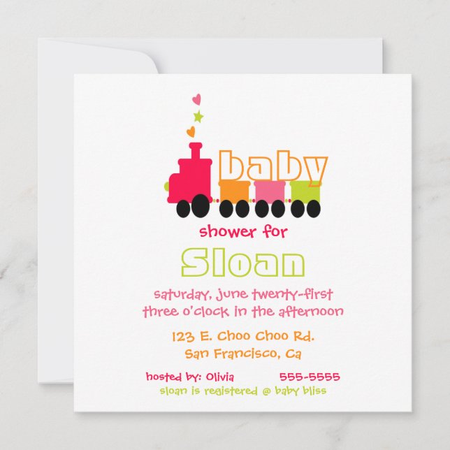 Baby Train Invitation (Front)