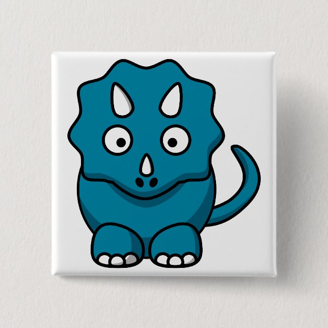 Baby Triceratops 2 Inch Square Button (Front)