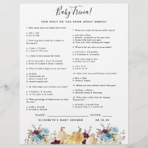 Baby Trivia   Baby Shower Game