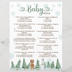 Baby Trivia Cute Winter Woodland Theme Game