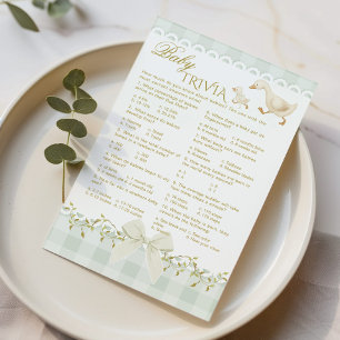 Baby Trivia Silly Goose Sage Baby Shower game