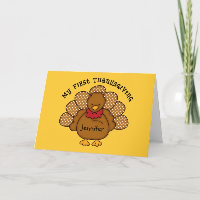 Baby Turkey 1st Thanksgiving Holiday Card (Front)