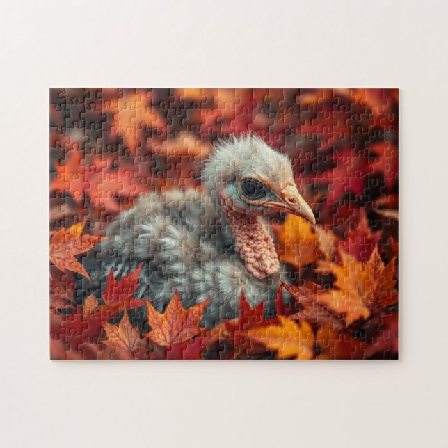 Baby Turkey in Autumn Jigsaw Puzzle (Horizontal)