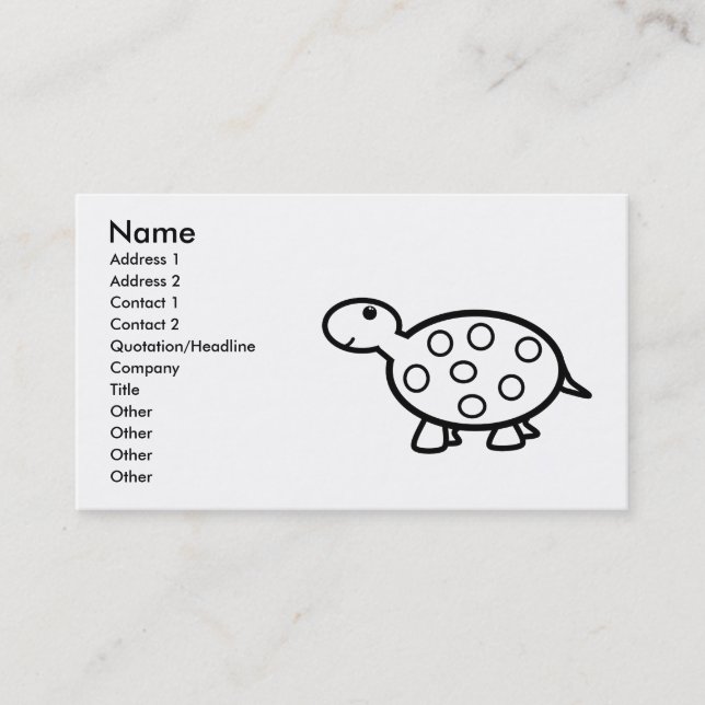 Baby turtle business card (Front)