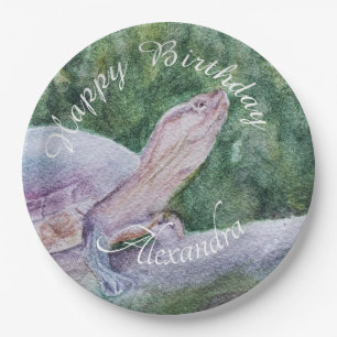 Baby Turtle Happy Birthday Paper Plate