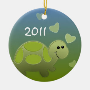 Baby Turtle/ Photo Ceramic Ornament