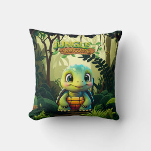 Baby Turtle, Tortoise Safari Woodland Wildlife 🐢 Throw Pillow