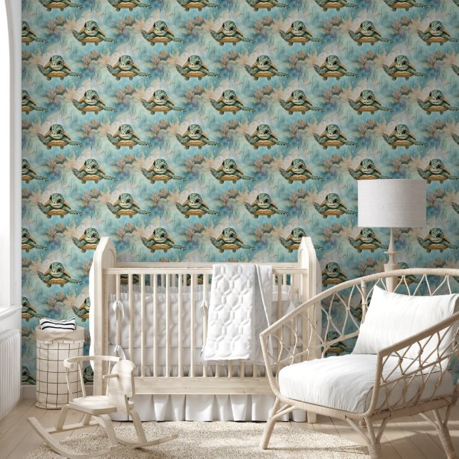 Baby Turtle Under the Sea  Wallpaper (Kids)
