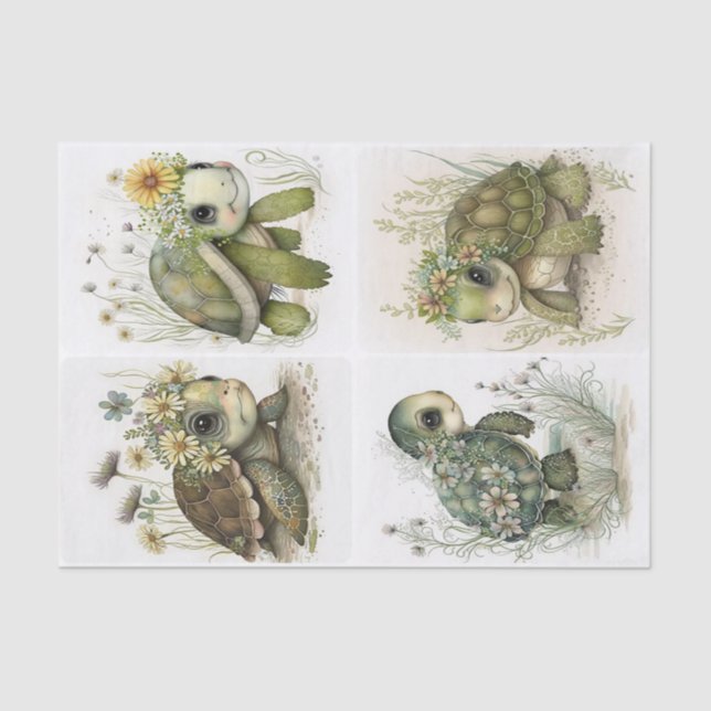 Baby Turtles  Tissue Paper (Front)