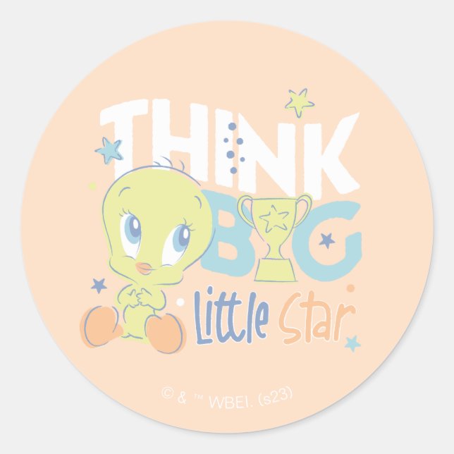 Baby TWEETY™ - Think Big Little Star Classic Round Sticker (Front)