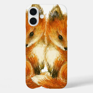 Baby Twin Foxes iPhone 16 Plus Case