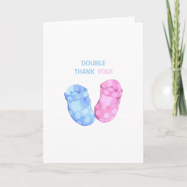 Baby Twins Booties Merci 2 carte (Devant)