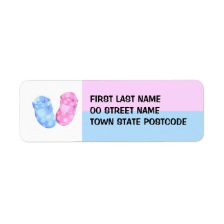 Baby Twins Booties Return Address Label
